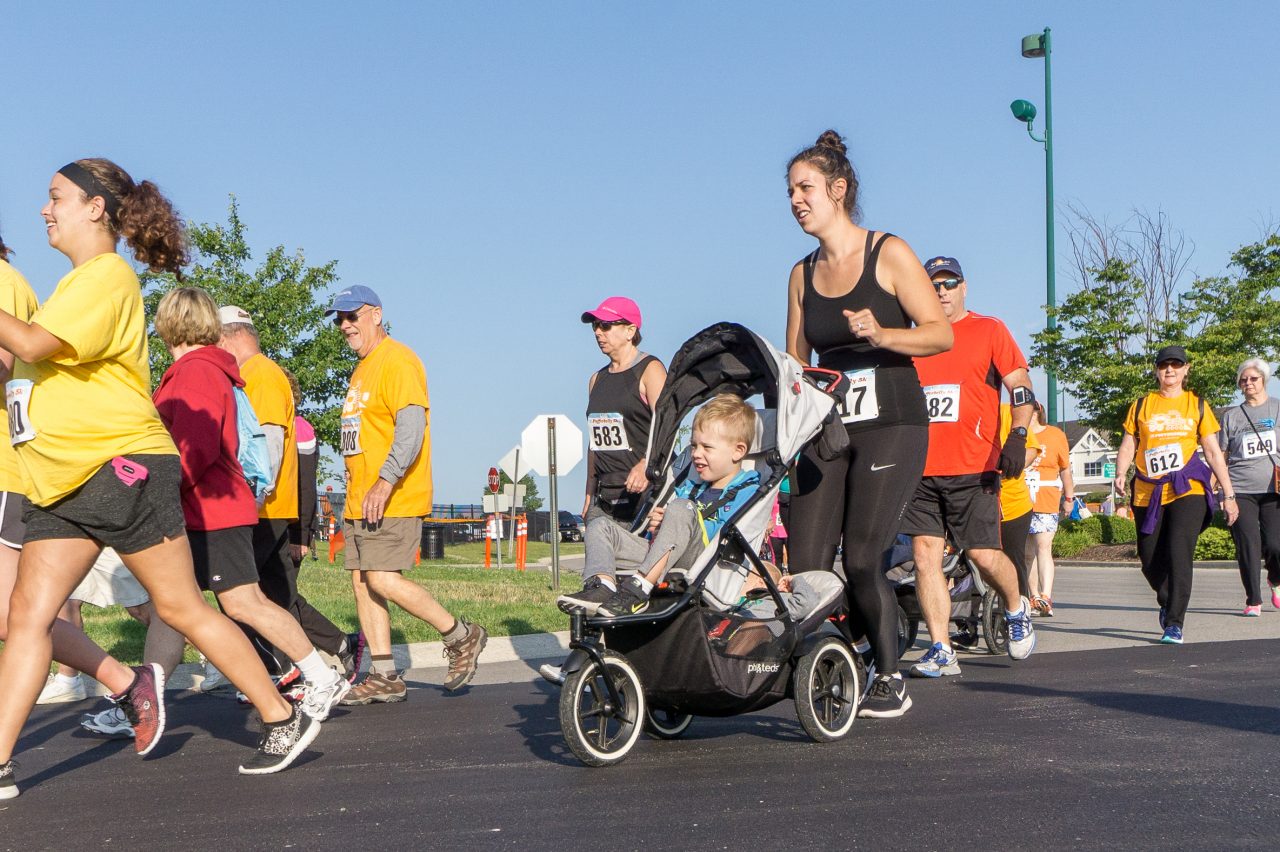 Participants, including families with strollers