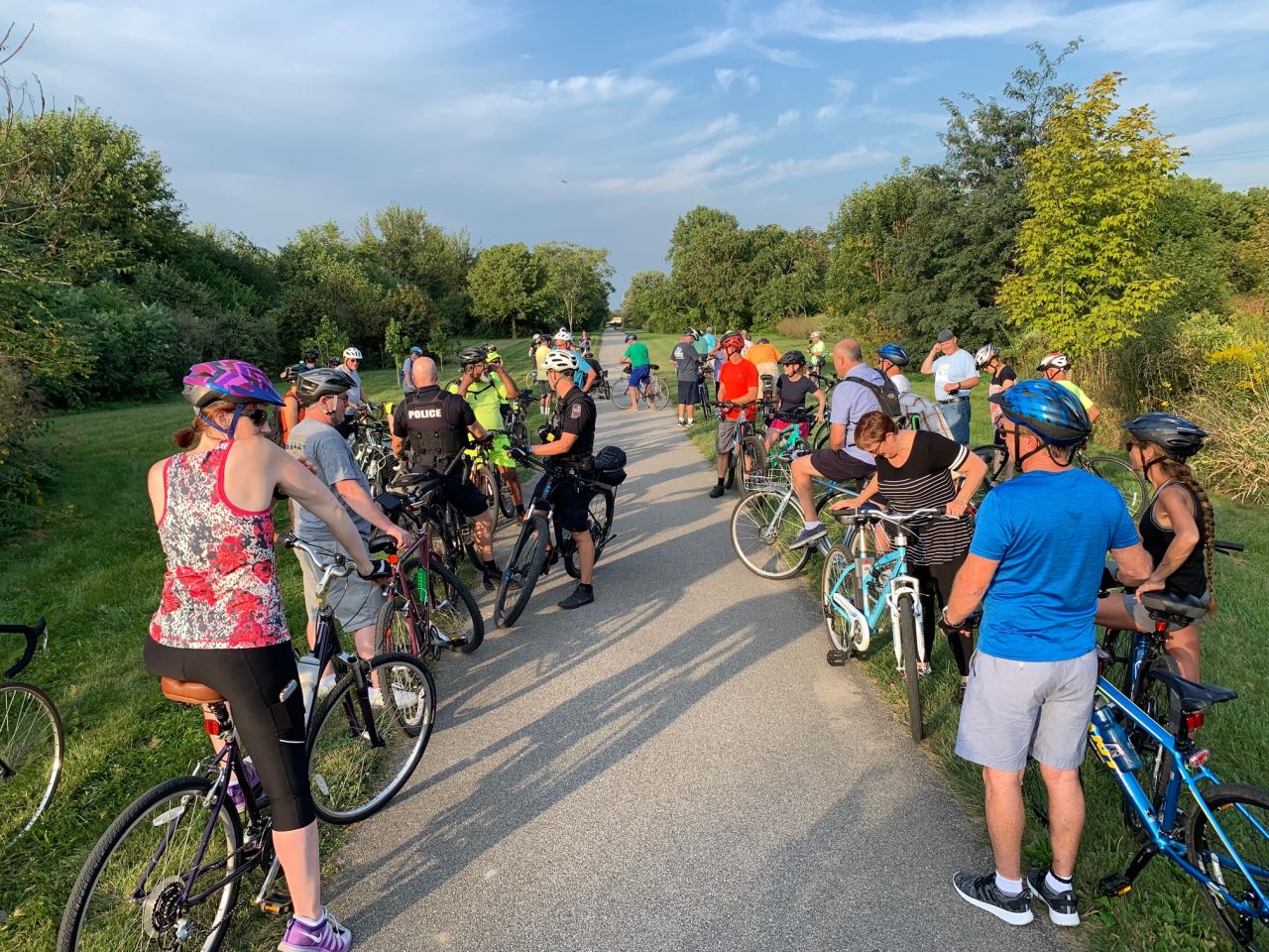 photo of riders stopped for a rest on a ride
